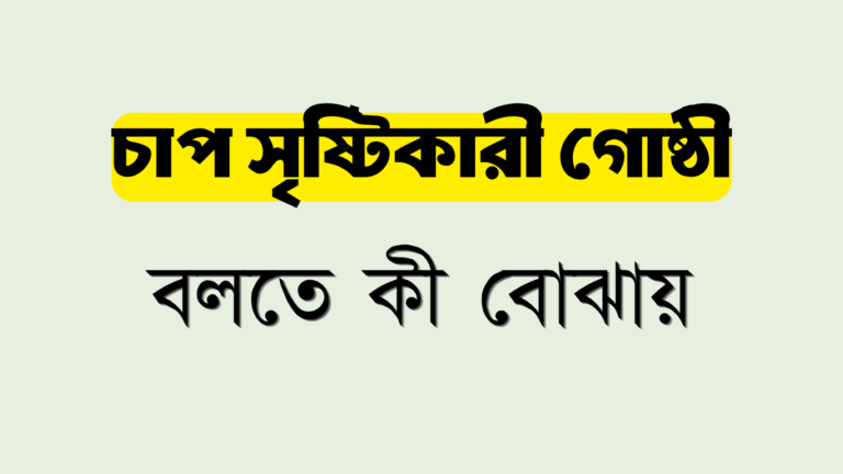 চাপ সৃষ্টিকারী গোষ্ঠী বলতে কী বোঝায়